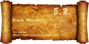 Back Marcell névjegykártya